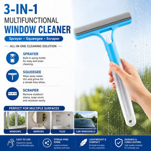 3-in-1 Wiper with Spray – Multifunction Wiper for Car, Bathroom & Kitchen (Spray + Sponge + Squeegee)