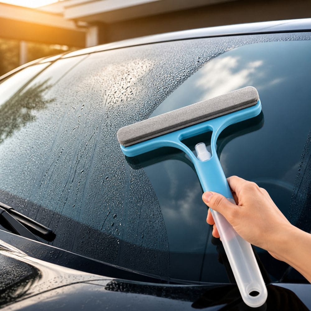 3-in-1 Wiper with Spray – Multifunction Wiper for Car, Bathroom & Kitchen (Spray + Sponge + Squeegee)