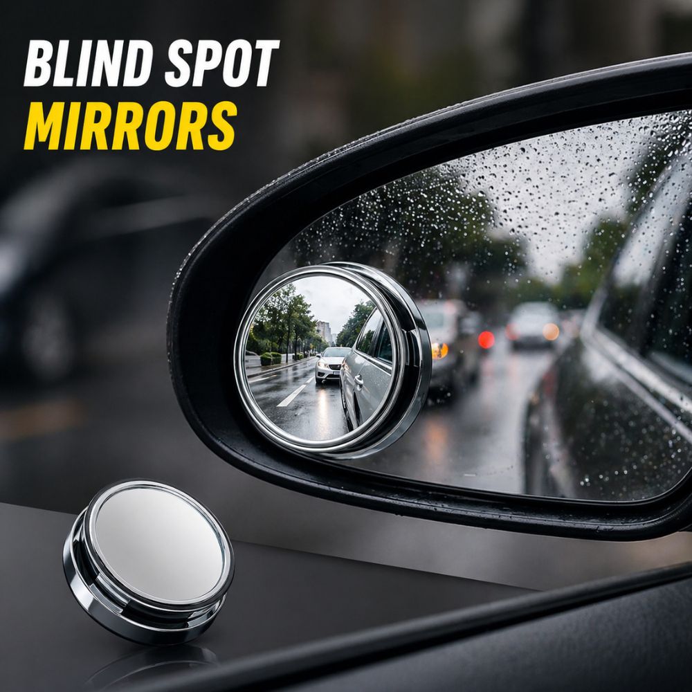 360° Car Blind Spot Mirror – HD Convex Wide Angle Safety Mirror, Adjustable Anti - Collision Design (Universal Fit) - CarBro