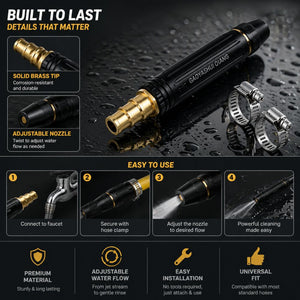 CarBro High Pressure Water Spray Nozzle Adjustable Aluminum Hose Sprayer